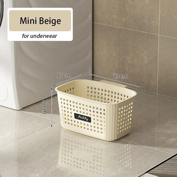 Durable Partition Dirty Clothes Basket, Breathable Plastic Laundry Storage Bucket