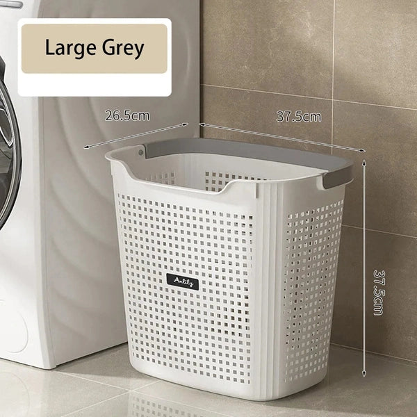 Durable Partition Dirty Clothes Basket, Breathable Plastic Laundry Storage Bucket