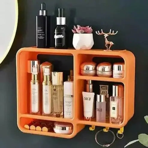 Dustproof Wall Mounted Makeup Storage Rack