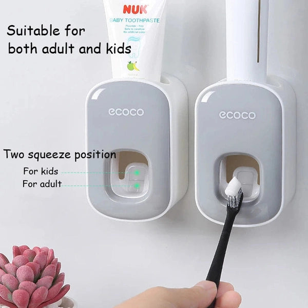 Ecoco Automatic Toothpaste Dispenser, No Nail Bathroom Toothpaste Squeezer