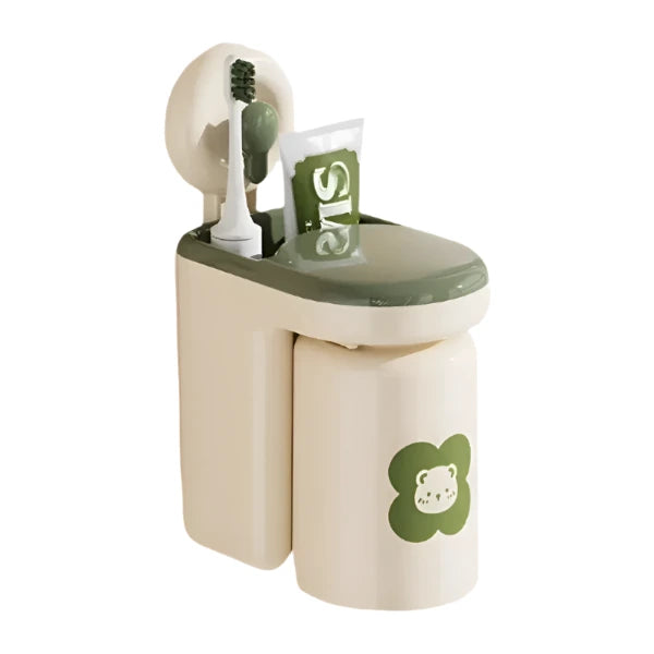 Elegant Styles Without Drilling Wall Mounted Toothbrush Holder With Sturdy PP Materials for Bathroom Storage Solution