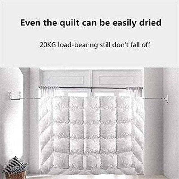 Extendable indoor clothesline with holes