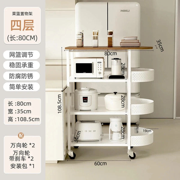 Floor-to-Ceiling Multi-Layer Kitchen Rack Trolley - Storage Solution