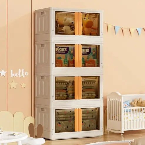 Folding Storage Bin with Wheels & Handle