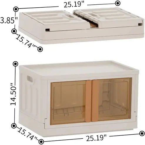 Folding Storage Bin with Wheels & Handle