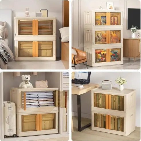 Folding Storage Bin with Wheels & Handle