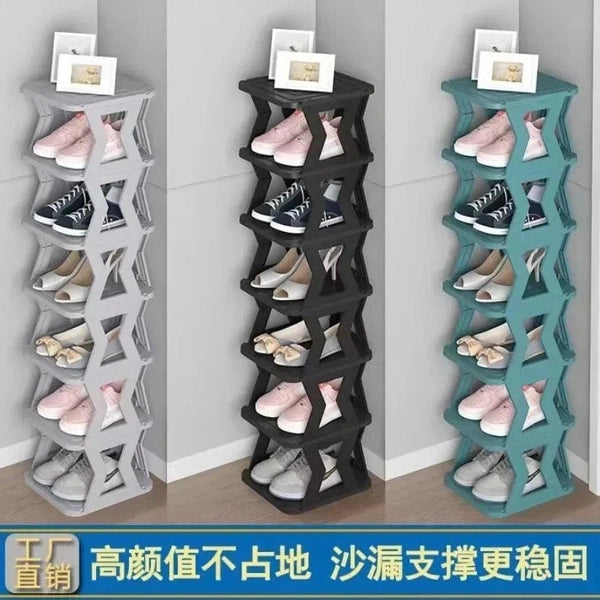 Folding Simple Shoe Rack – Compact Shoe Storage Cabinet for Corridors