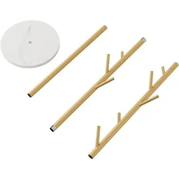 Gold Coat Rack with Hooks