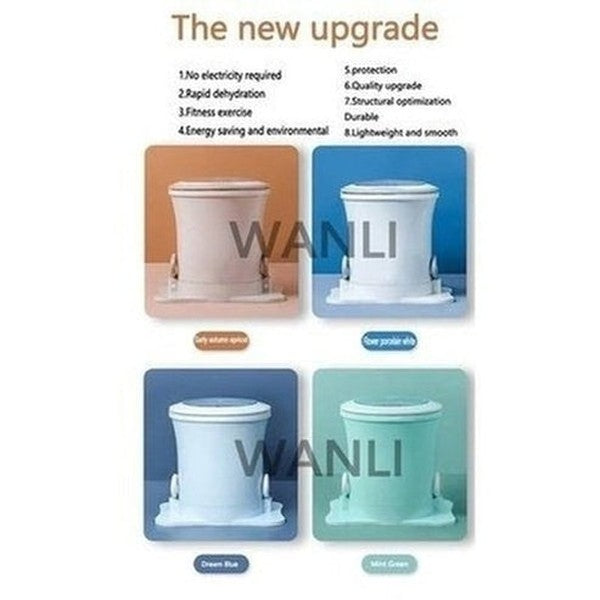 Manual Clothes Dehydrator Without Electricity Home Dormitory Hand Pulled Small Clothes Spin Mop Bucket Portable Washing Machine. Laundry Appliances: Dryers.