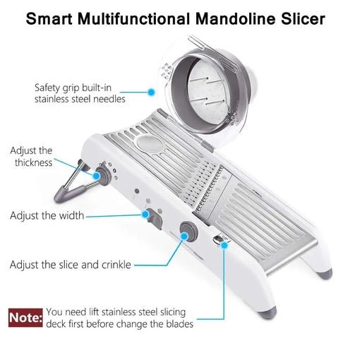 LMETJMA 18-in-1 Stainless Steel Adjustable Mandoline Slicer