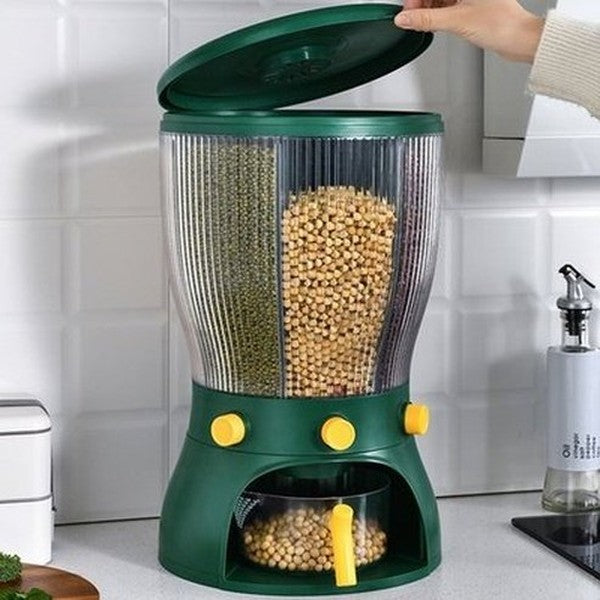 Round Grain Dispenser Bucket Storage Tank Grain Dispenser Moisture-proof Plastic Automatic Storage Rack Sealed Container Rice Storage Box. Food Storage Containers