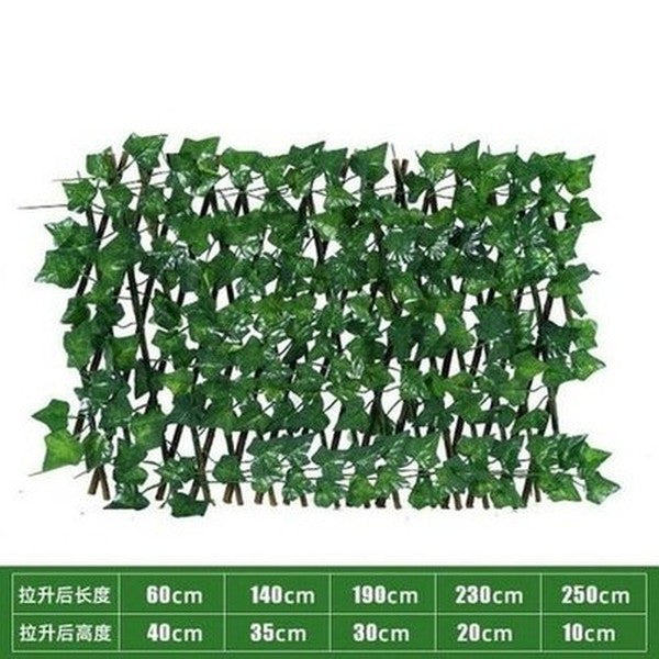 Simulation Fence Artificial Green Leaf Home Garden Decoration Wooden Telescopic Fence Climbing Frame Plants Ornament. Decor: Lawn Ornaments & Garden Sculptures