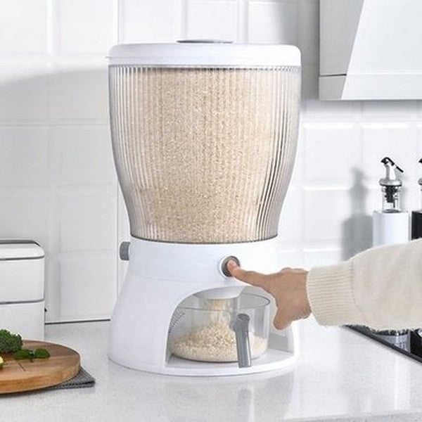 Round Grain Dispenser Bucket Storage Tank Grain Dispenser Moisture-proof Plastic Automatic Storage Rack Sealed Container Rice Storage Box. Food Storage Containers