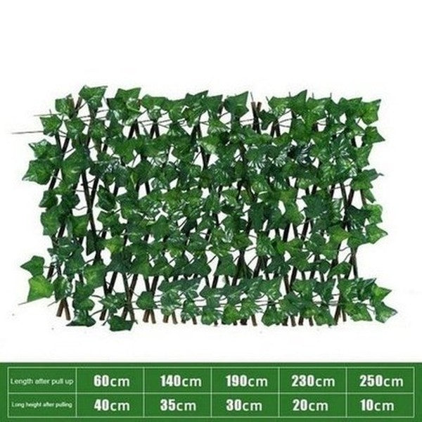 Simulation Fence Artificial Green Leaf Home Garden Decoration Wooden Telescopic Fence Climbing Frame Plants Ornament. Decor: Lawn Ornaments & Garden Sculptures