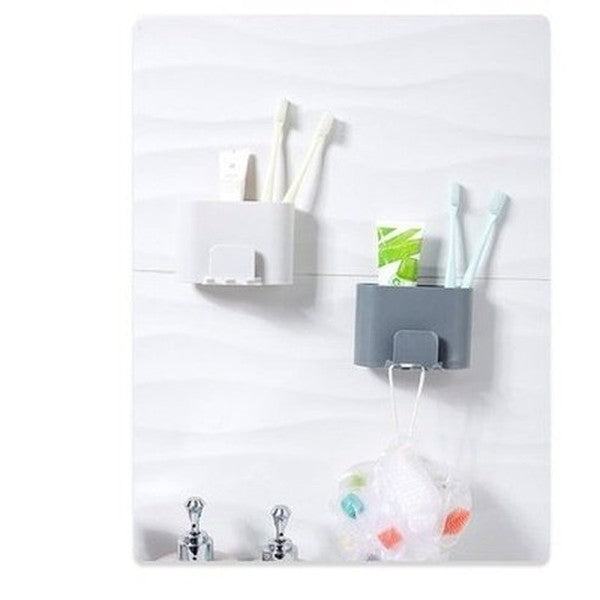 Plastic Wall Mount Toothbrush Rack Minimalist style toothbrush holder, bathroom punch-free toothbrush, toothpaste rack, Bathroom Accessories. Toothbrush Holders