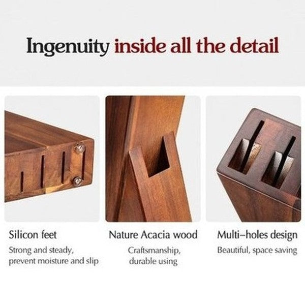 XINZUO Wooden Kitchen Knife Holder Block