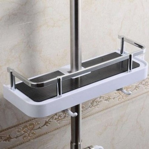 shower accessories storage pole rack. bathroom pole shelf shower bath storage shelf hollow tray holder organizer. bathroom accessories: bathroom accessory mounts.