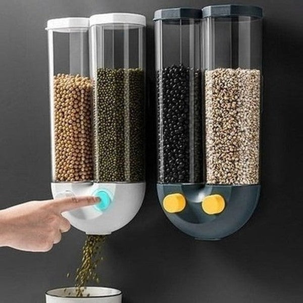 U -shaped wall-mounted design rice storage dispenser box