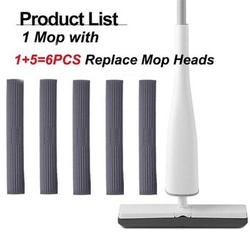 Automatic Self Wringing Mop Flat Mop Easy Mop With PVA Sponge Mop Heads Free Hand Wash Self Wringing For Bedroom Floor Cleaning. Type: Mops.