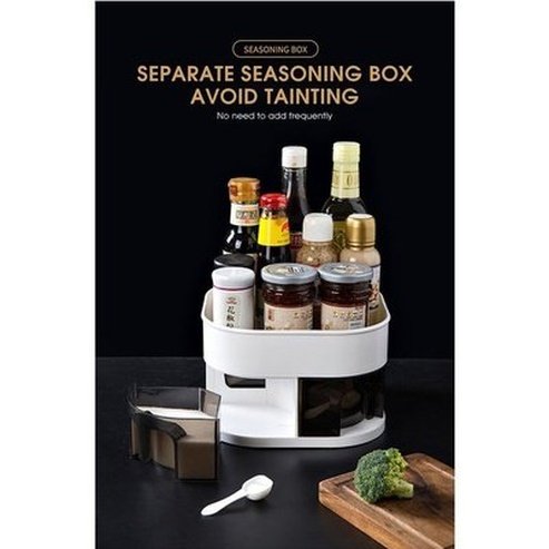 Spice Storage Box Kitchen Organizer Seasoning 360° Rotation Shelf Kitchen Seasoning Storage Box. Kitchen Tools & Utensils. Kitchen Organizers. Type: Spice Organizers.