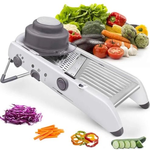 LMETJMA 18-in-1 Stainless Steel Adjustable Mandoline Slicer