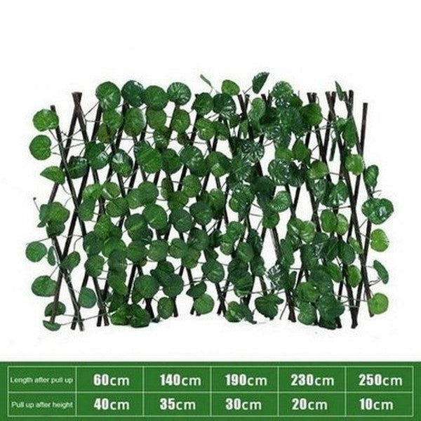 Simulation Fence Artificial Green Leaf Home Garden Decoration Wooden Telescopic Fence Climbing Frame Plants Ornament. Decor: Lawn Ornaments & Garden Sculptures