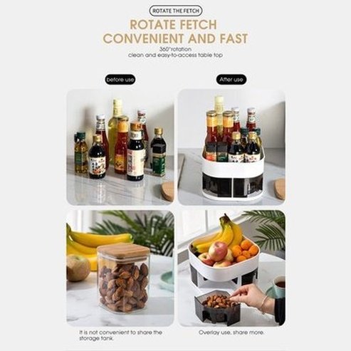 Spice Storage Box Kitchen Organizer Seasoning 360° Rotation Shelf Kitchen Seasoning Storage Box. Kitchen Tools & Utensils. Kitchen Organizers. Type: Spice Organizers.