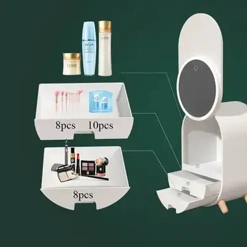 LED Desktop Makeup Organizer Box