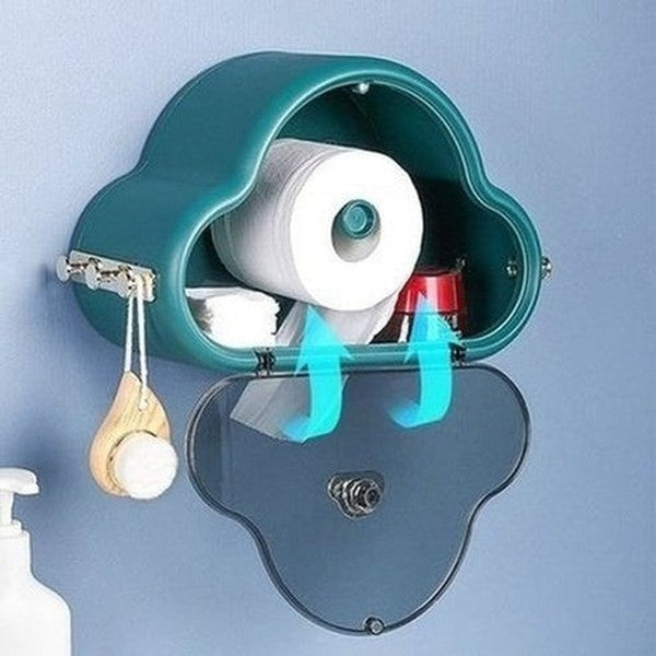 Cloud Shape Tissue Storage Box Bathroom Wall Mounted Multifunction Waterproof Paper Holder Face Towel Organizer Box. Bathroom Accessories. Type: Facial Tissue Holders.