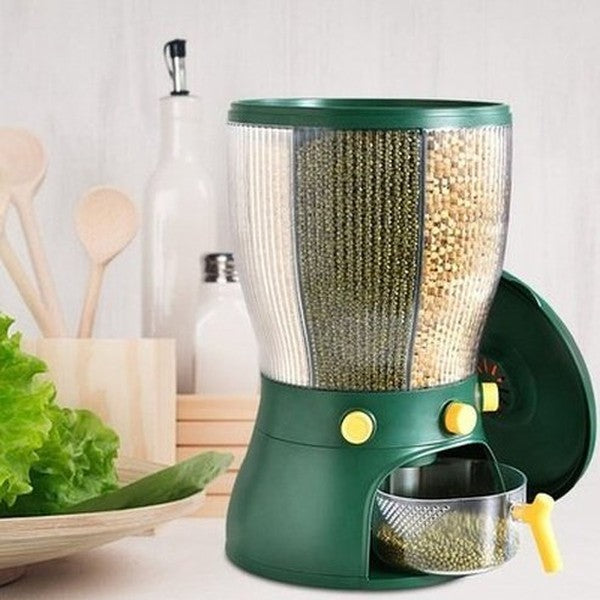 Round Grain Dispenser Bucket Storage Tank Grain Dispenser Moisture-proof Plastic Automatic Storage Rack Sealed Container Rice Storage Box. Food Storage Containers