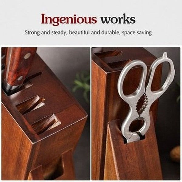XINZUO Wooden Kitchen Knife Holder Block