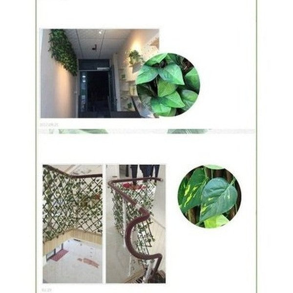 Simulation Fence Artificial Green Leaf Home Garden Decoration Wooden Telescopic Fence Climbing Frame Plants Ornament. Decor: Lawn Ornaments & Garden Sculptures