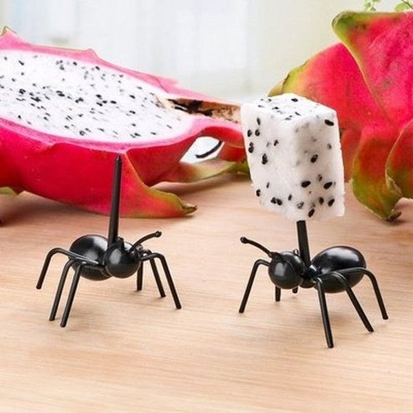 12pc Kitchen Utensils Mini Ant Fruit Fork Plastic Cutlery Fruit Cake Stand Kitchen Bar Kids Dessert Forks Tableware Party Decor. Kitchen Tools. Type: Decor