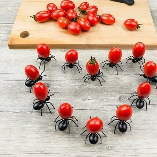 12pc Kitchen Utensils Mini Ant Fruit Fork Plastic Cutlery Fruit Cake Stand Kitchen Bar Kids Dessert Forks Tableware Party Decor. Kitchen Tools. Type: Decor