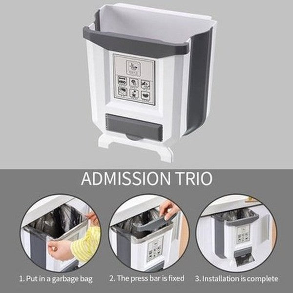 Large Capacity Collapsible Hanging Cabinet Trash Can Plastic Car Trash Can Kitchen Cabinet Garbage Storage. Waste Containment. Type: Trash Cans & Wastebaskets.