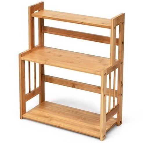 Adjustable Shelf 3 Tier Bamboo Spice Organizer Rack Sturdy Adjustable Shelf. 100% Natural bamboo material. Kitchen Organizers. Type: Spice Organizers.