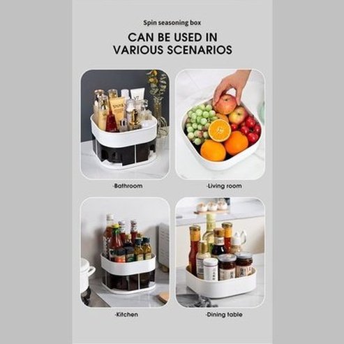 Spice Storage Box Kitchen Organizer Seasoning 360° Rotation Shelf Kitchen Seasoning Storage Box. Kitchen Tools & Utensils. Kitchen Organizers. Type: Spice Organizers.