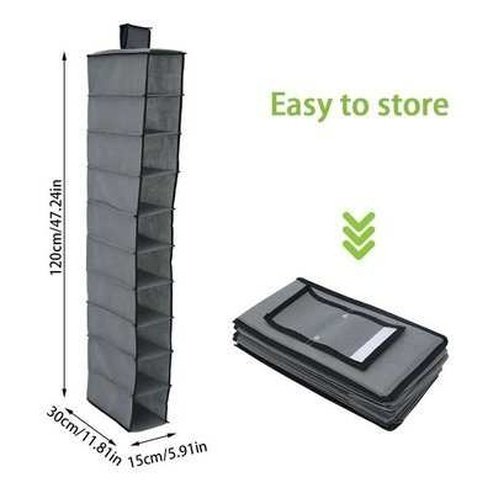 Hanging Bag 10 Layer Shoe Storage Rack Wardrobe Organizer