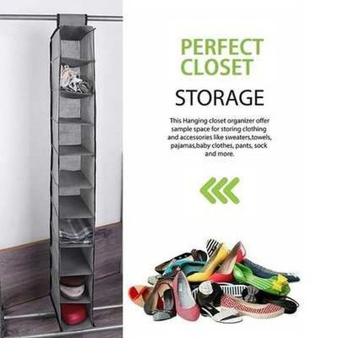 Hanging Bag 10 Layer Shoe Storage Rack Wardrobe Organizer