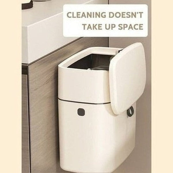 Wall Mounted Hanging Trash Can with Lid