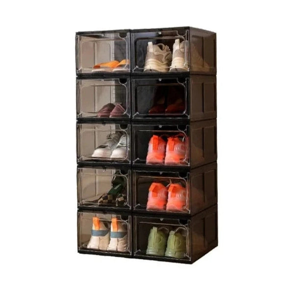Hard Plastic Drawer-Style Storage Box for Space-Saving Shoe Cabinets