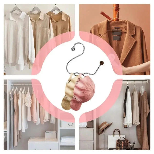 Hat Hanger Small Baseball Cap Organizer Slip-Resistant Bag Hooks Closet Mounted