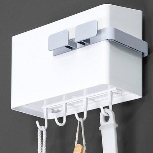 Bathroom Wall Mount Retractable Hair Dryer Punch-Free Wall Mounted Drain Storage Holder Multifunctional Hair Curler Hanger. Type: Bathroom Accessory Mounts