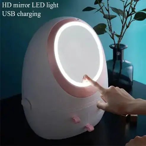 LED Desktop Makeup Organizer Box