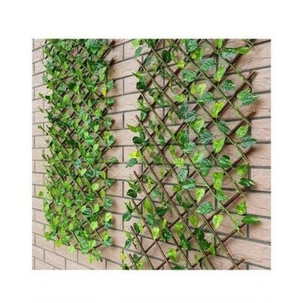 Simulation Fence Artificial Green Leaf Home Garden Decoration Wooden Telescopic Fence Climbing Frame Plants Ornament. Decor: Lawn Ornaments & Garden Sculptures