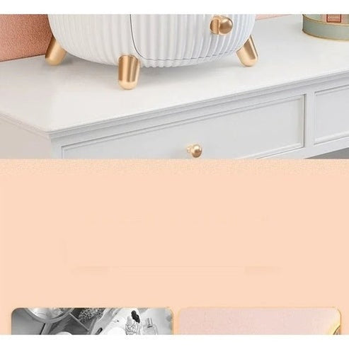 LED Makeup Organizer Box with Drawer and Dust-Proof Cover