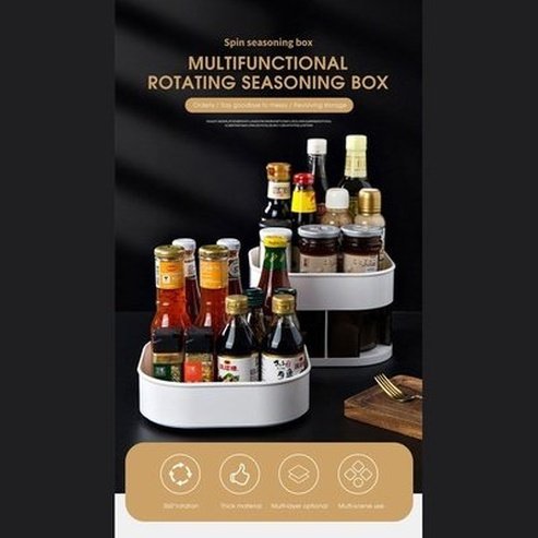 Spice Storage Box Kitchen Organizer Seasoning 360° Rotation Shelf Kitchen Seasoning Storage Box. Kitchen Tools & Utensils. Kitchen Organizers. Type: Spice Organizers.