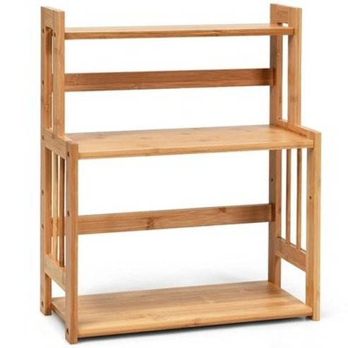Adjustable Shelf 3 Tier Bamboo Spice Organizer Rack Sturdy Adjustable Shelf. 100% Natural bamboo material. Kitchen Organizers. Type: Spice Organizers.