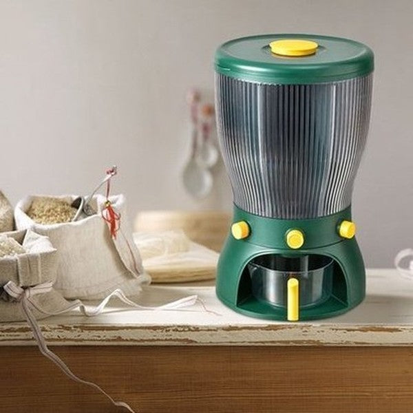 Round Grain Dispenser Bucket Storage Tank Grain Dispenser Moisture-proof Plastic Automatic Storage Rack Sealed Container Rice Storage Box. Food Storage Containers
