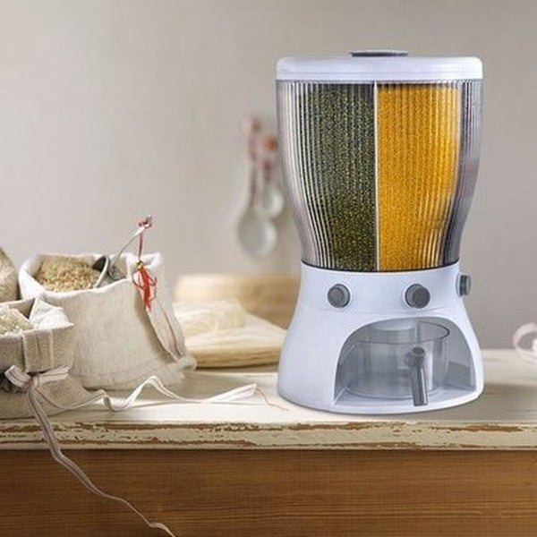 Round Grain Dispenser Bucket Storage Tank Grain Dispenser Moisture-proof Plastic Automatic Storage Rack Sealed Container Rice Storage Box. Food Storage Containers